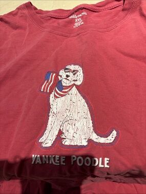 Yankee Poodle Red Dog Graphic Tee - Pets Dog